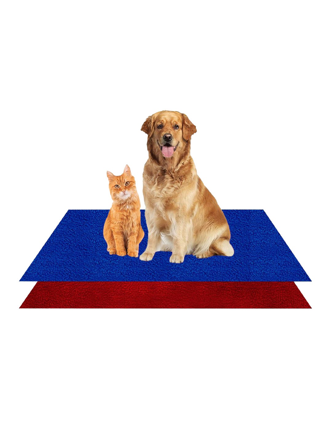 

AMORITE Royal Blue and Maroon Waterproof Washable Pet mat For Dogs and Cats