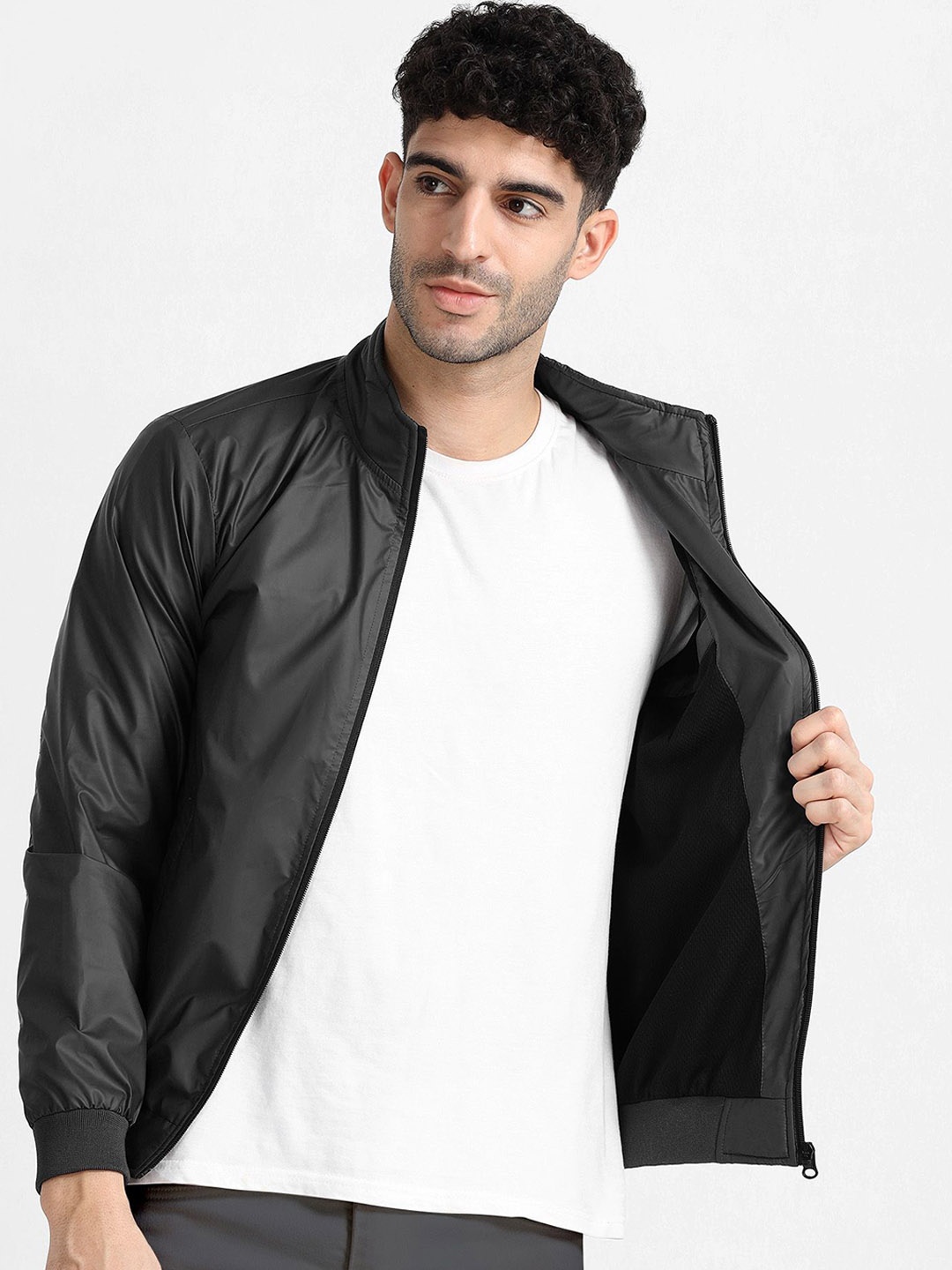 

Xtrim Men Windcheater and Water Resistant Outdoor Bomber Jacket, Black