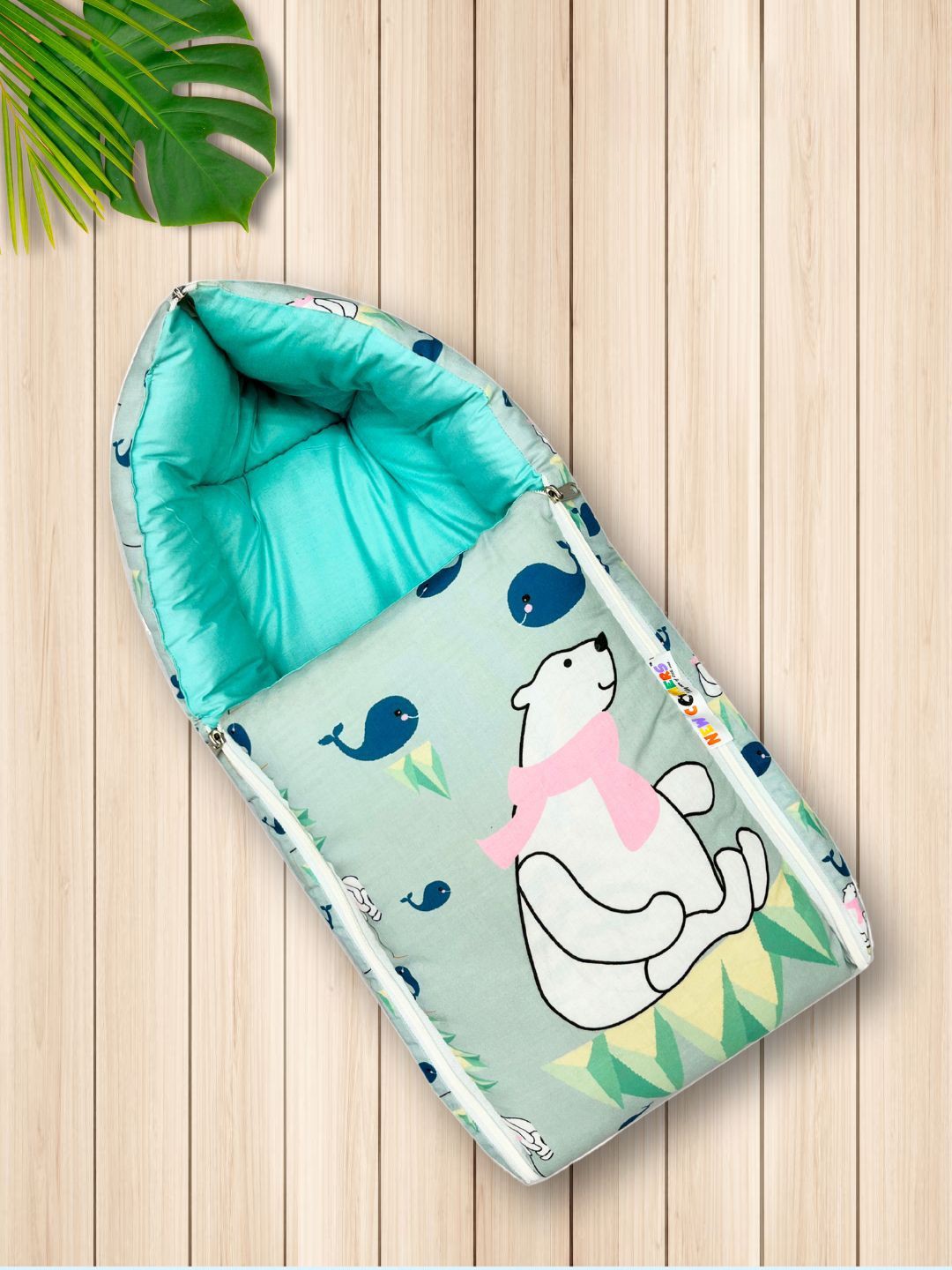 

NEW COMERS Kids Printed Cotton Baby Sleeping Bag, Blue