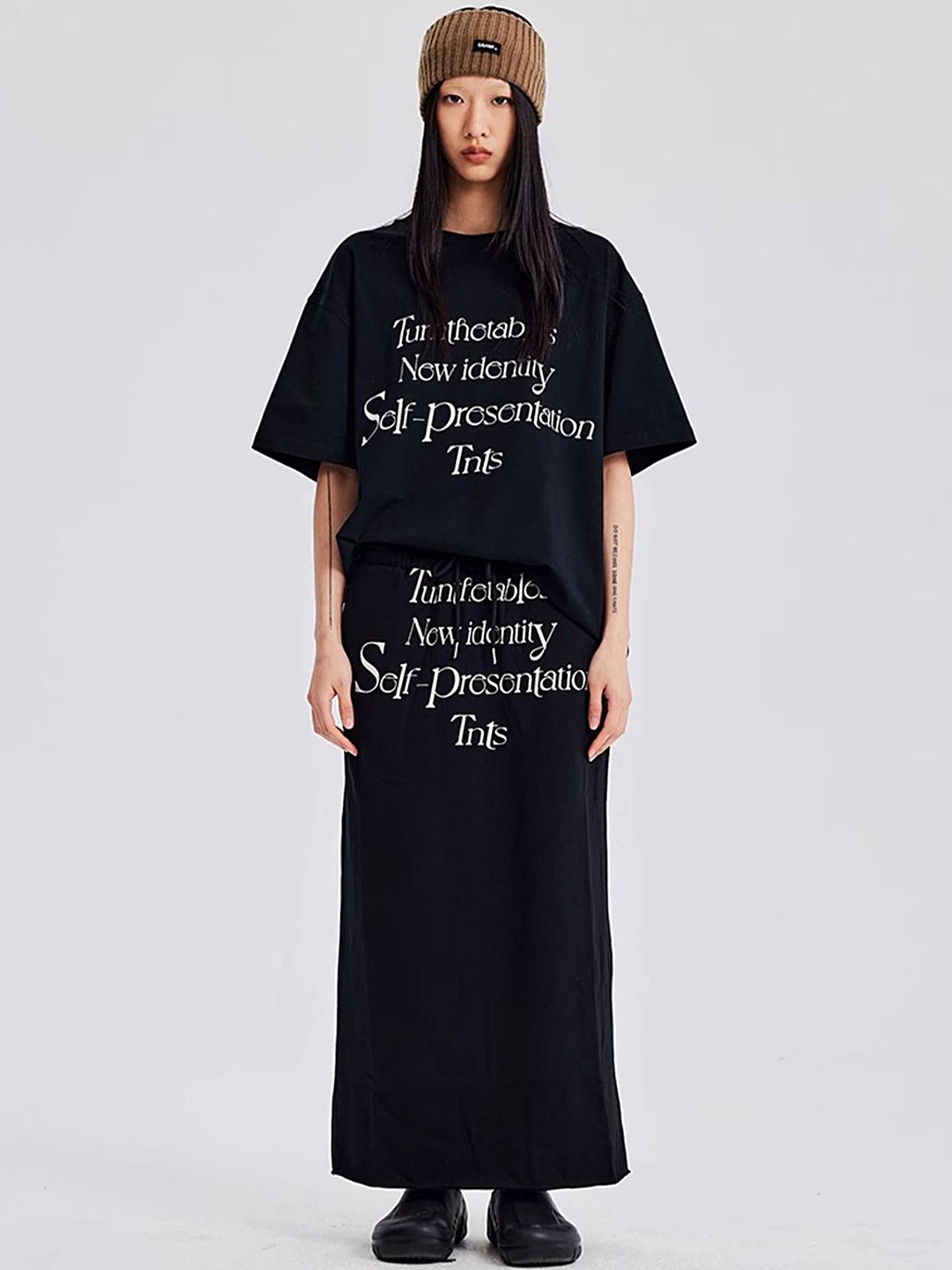 

LULU & SKY Print Cotton Top, Black