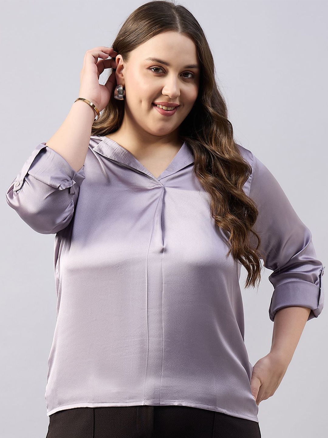 

Orchid Blues Women Opaque Casual Shirt, Lavender