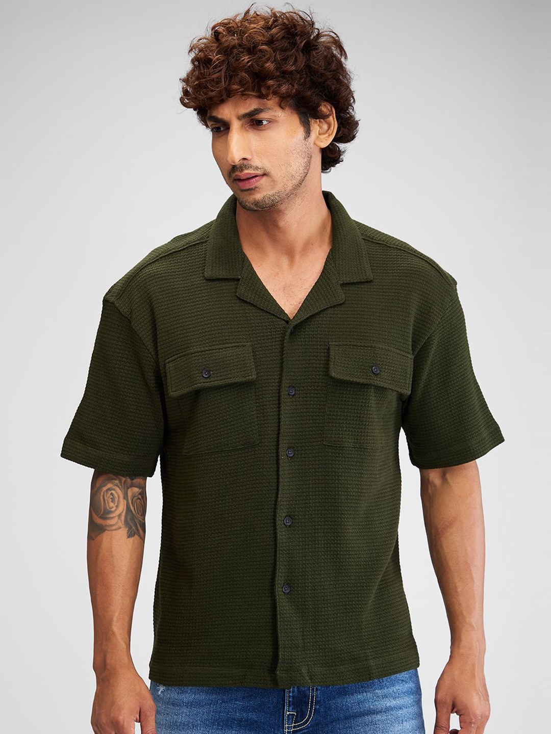 

SPYKAR Men Opaque Casual Shirt, Green