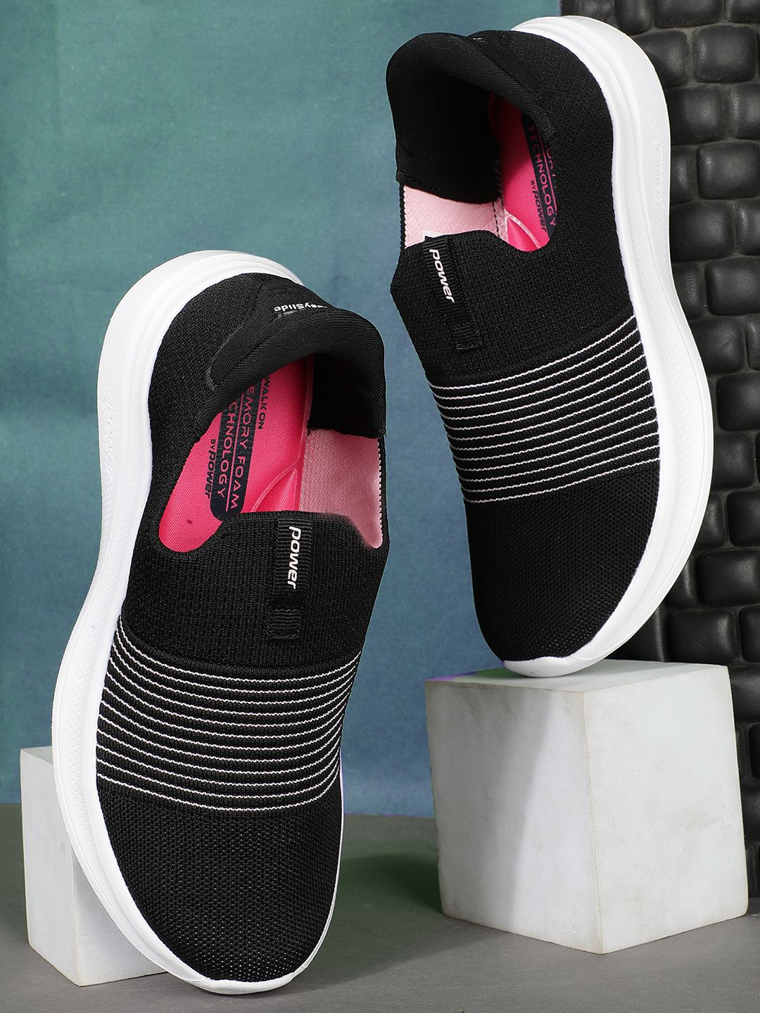 

Power Women Slip-On Walking Non-Marking Shoes, Black