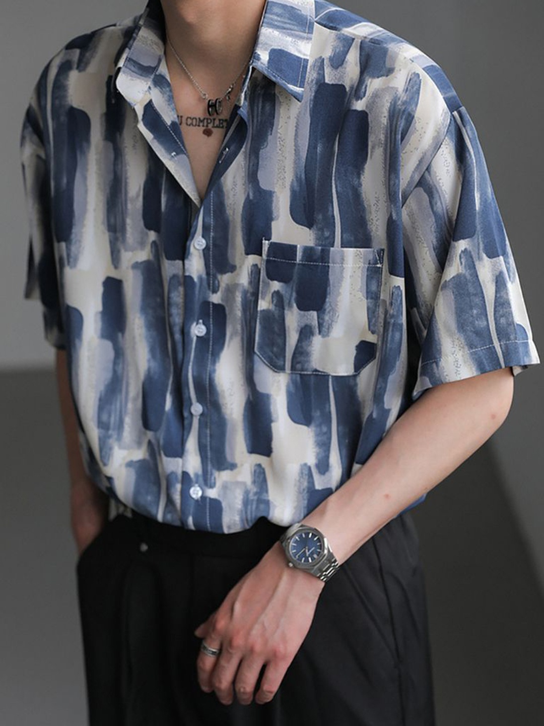

StyleCast Men Opaque Printed Casual Shirt, Blue