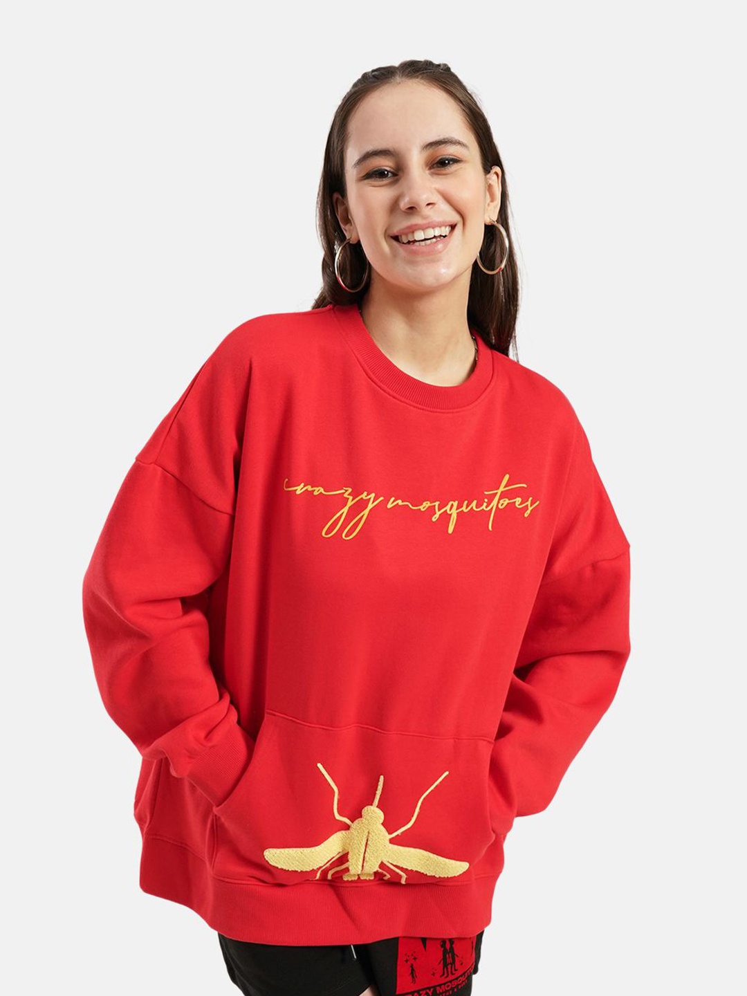 

Crazy Mosquitoes Women Printed Sweatshirt, Red