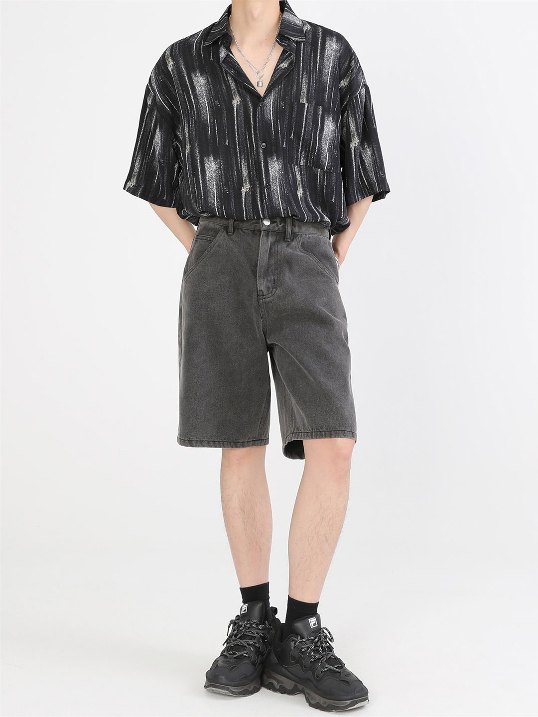 

StyleCast Men Multi Stripes Opaque Striped Casual Shirt, Black