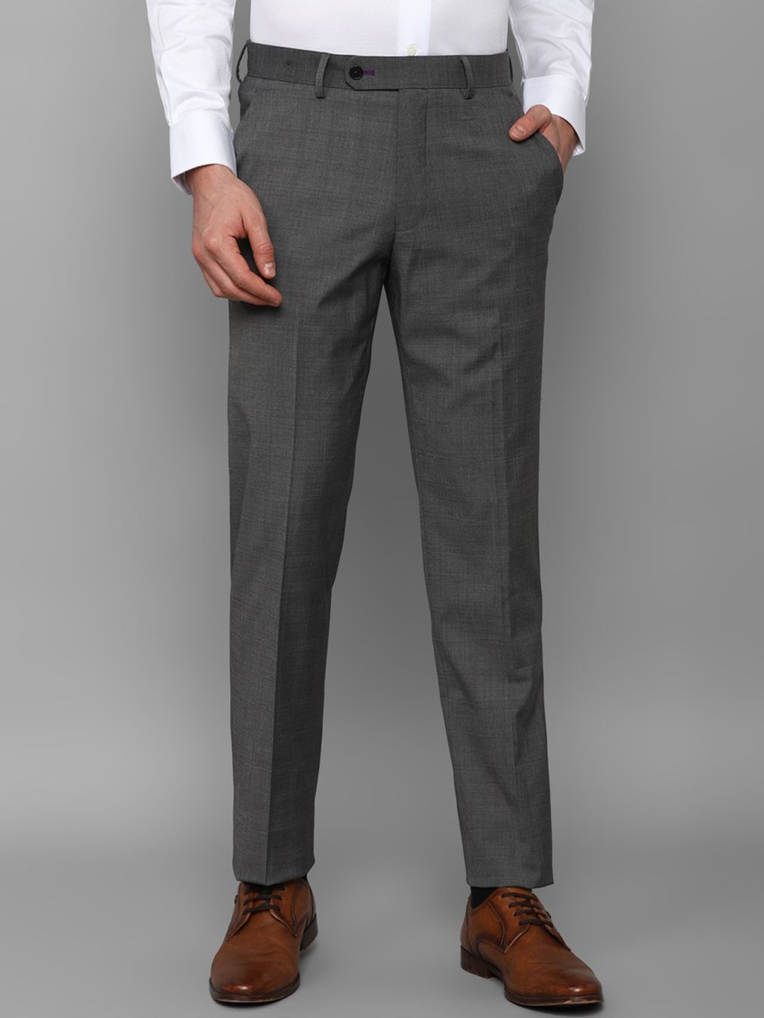 

Louis Philippe Men Solid Slim Fit Trousers, Grey