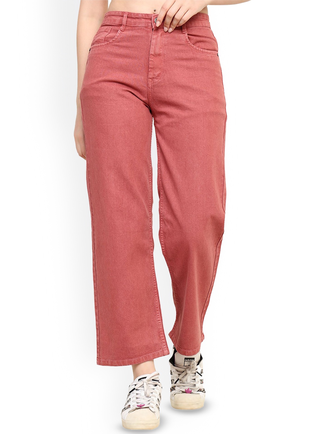 

zayla Women Comfort High-Rise Jeans, Pink