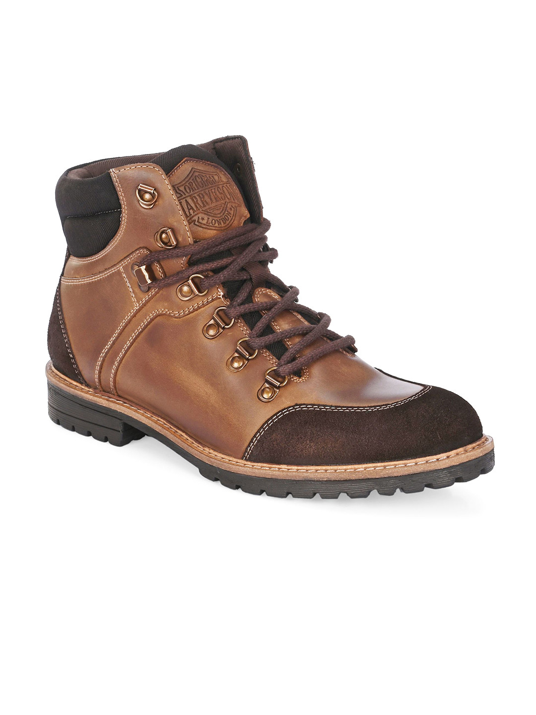 

Harrytech London Men Lace-Ups Colourblocked Hiking Boots, Brown