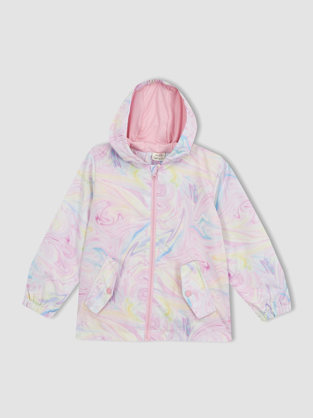 

DeFacto Girls Floral Hooded Padded Jacket, Pink