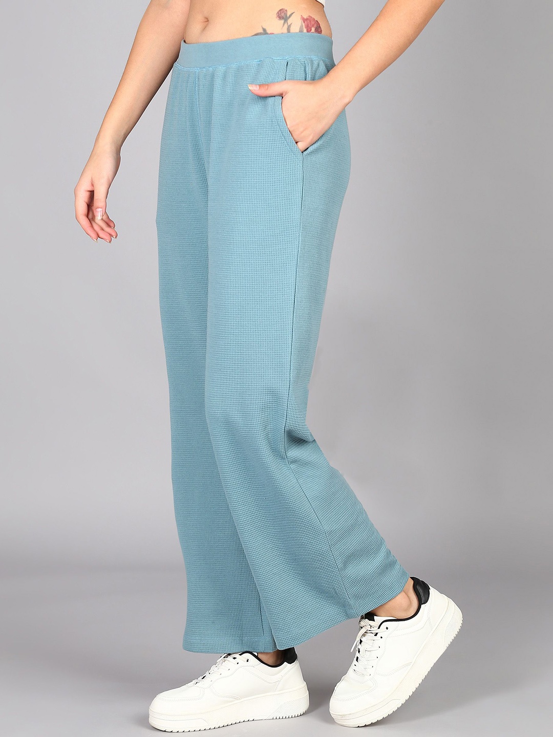 

Alan Jones Women Straight Fit Stretchable Track Pants, Blue