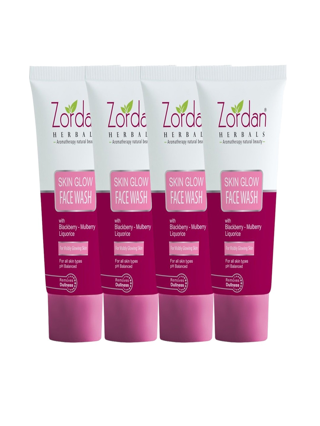 

ZORDAN Set Of 4 Herbals Skin Glow Face Wash - 60 ml Each, Pink
