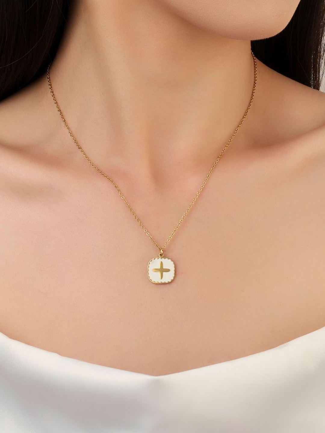 

SALTY Cross Stainless Steel Necklace, Gold