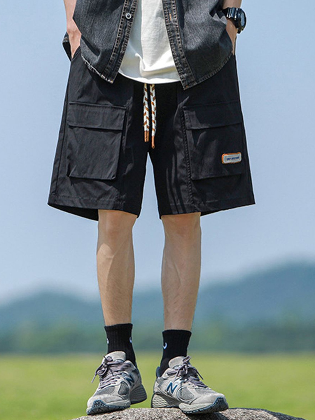 

StyleCast Men Loose Fit Sports Shorts, Black
