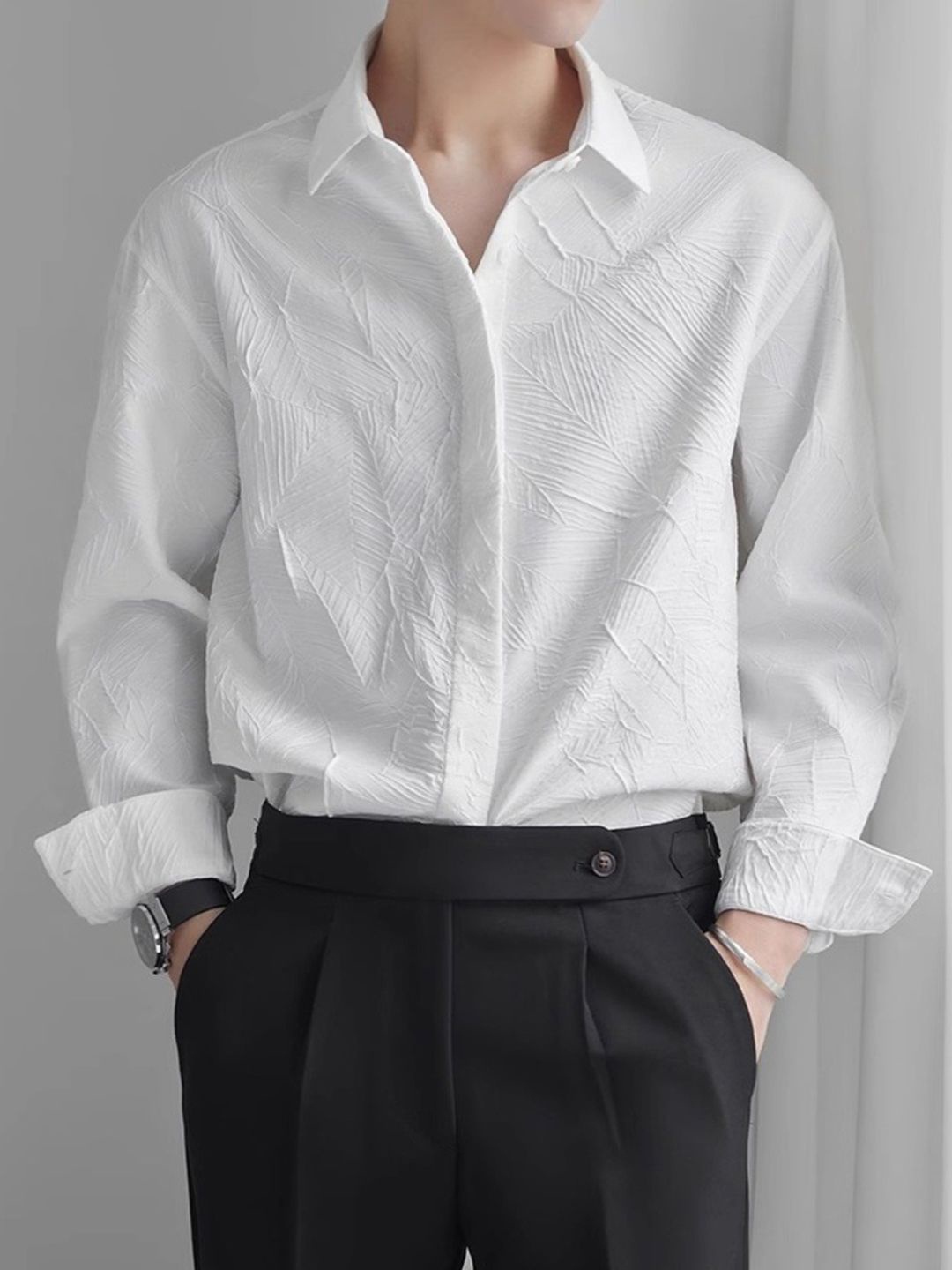 

StyleCast Men Opaque Casual Shirt, Black