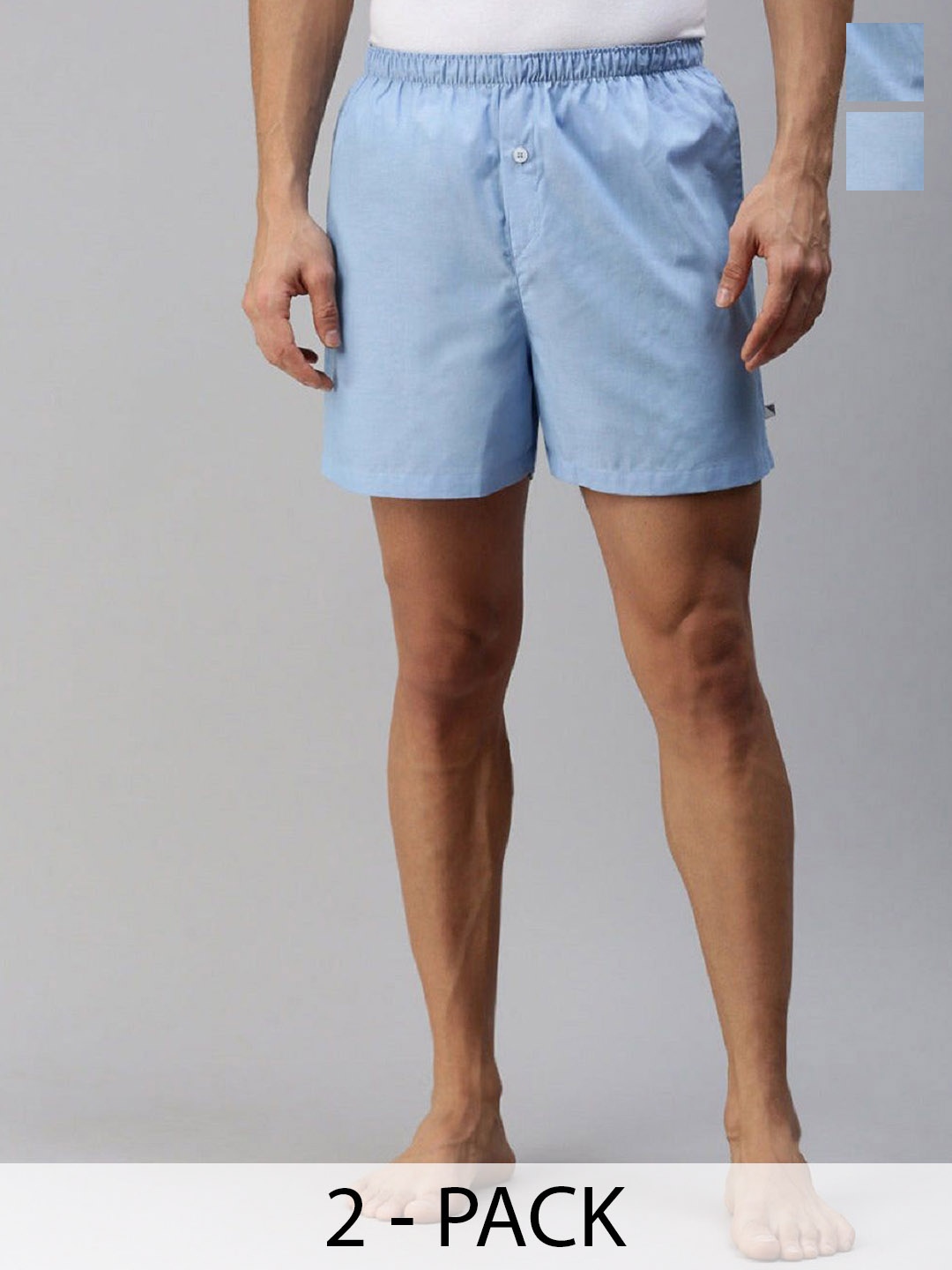 

Ramraj Pack Of 2 Cotton Woven Boxers RAMSHORTS_WS1, Blue