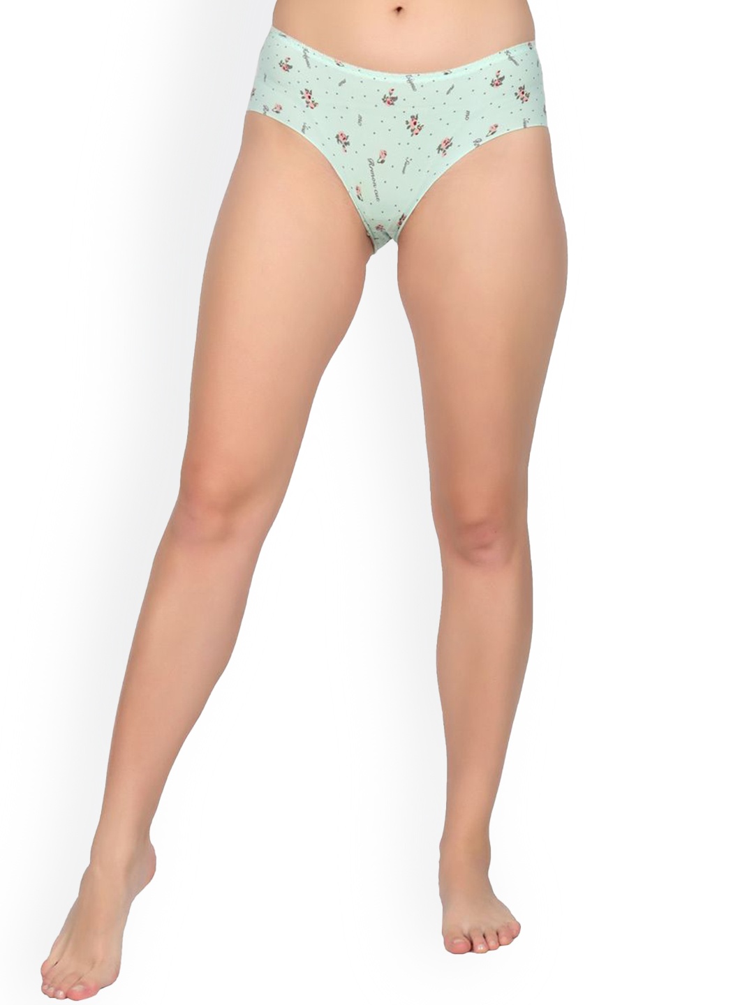 

bare dezire Printed Mid-Rise Hipster Seamless Briefs BZ_PRN_81_SEAGREEN FLORAL_S, Sea green