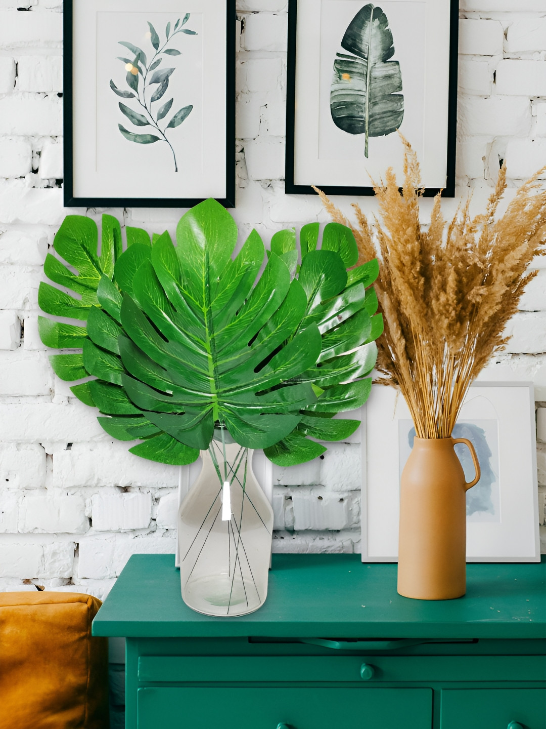 

ARTSY Green 6 Pieces Monstera Deliciosa Artificial Flowers