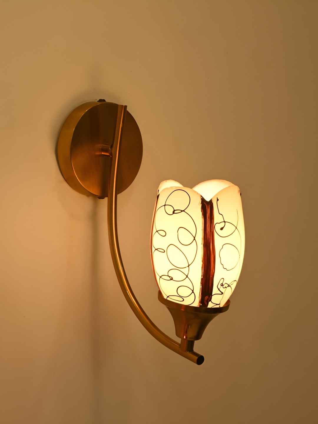 

Afast White & Black Printed Glass Contemporary Cylinder Shaped Wall Lamp