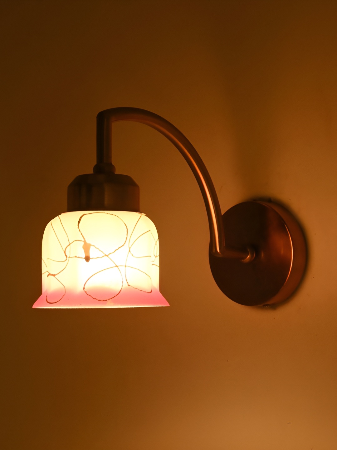 

Afast Pink & White Colourblocked Glass Bell Shaped Wall Lamp