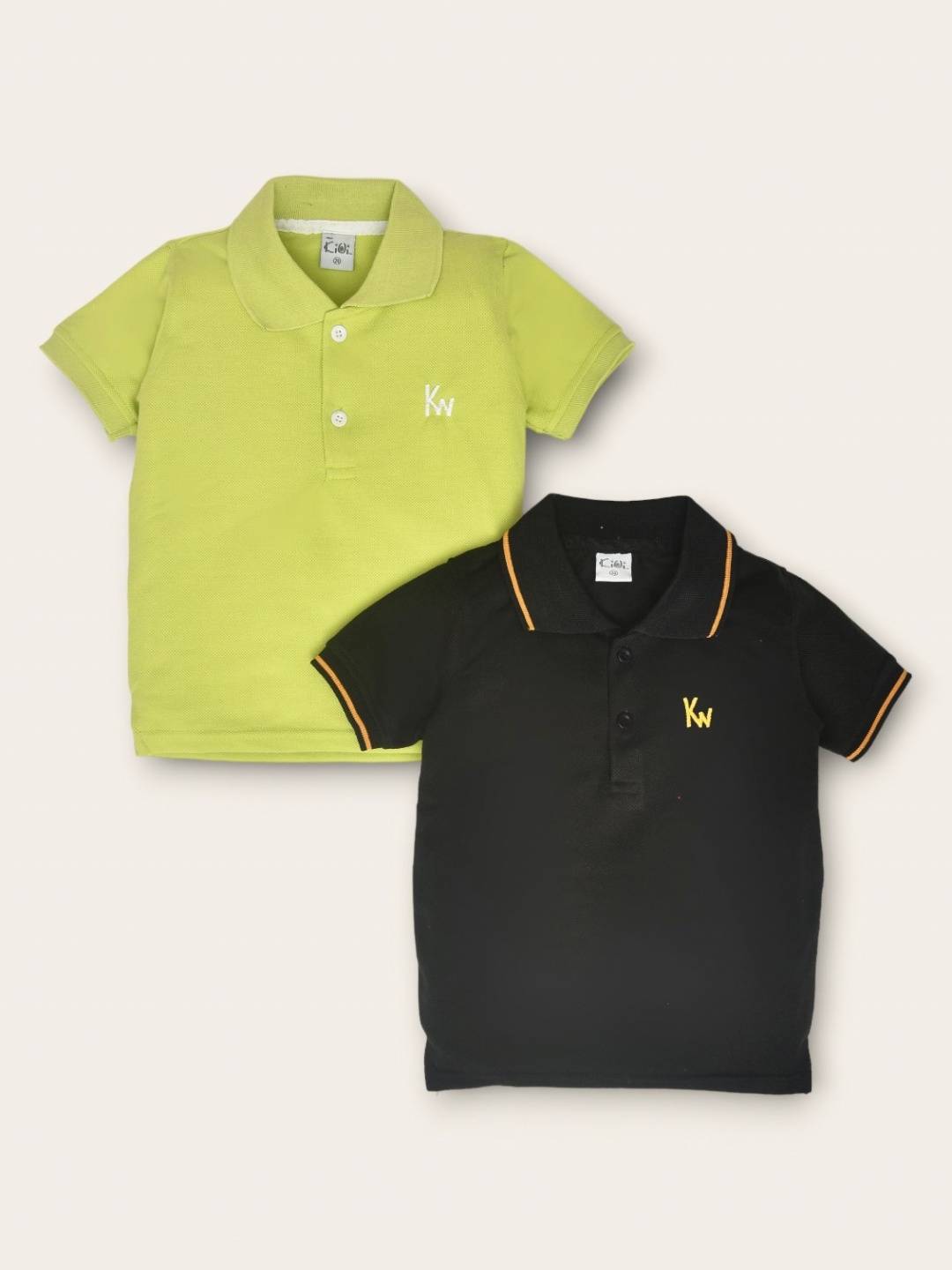 

BAESD Pack Of 2 Boys Solid Polo Collar Cotton T-shirts, Black