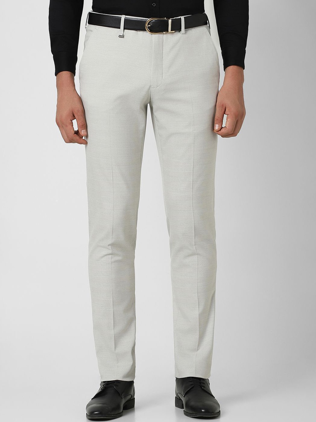 

Van Heusen Men Solid Slim Fit Trousers, Grey