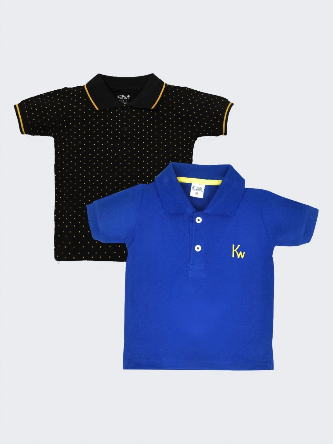 

BAESD Pack Of 2 Boys Solid Polo Collar Cotton T-shirts, Black