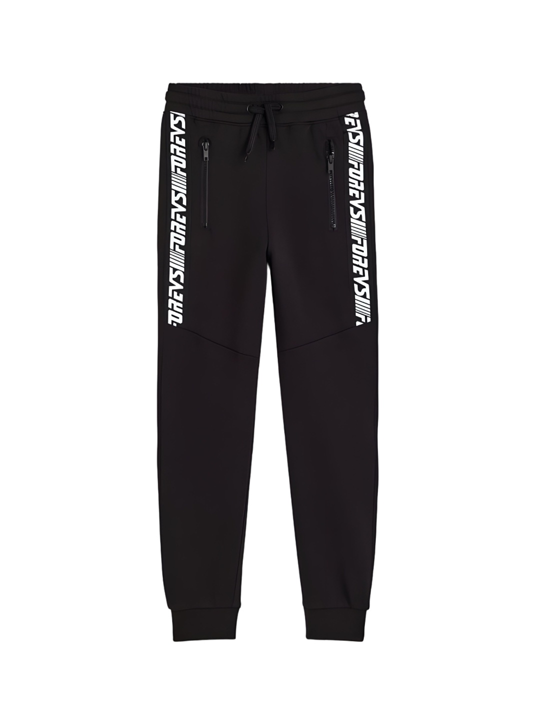 

Alan Jones Boys Typography Printed Mid Rise Joggers, Black