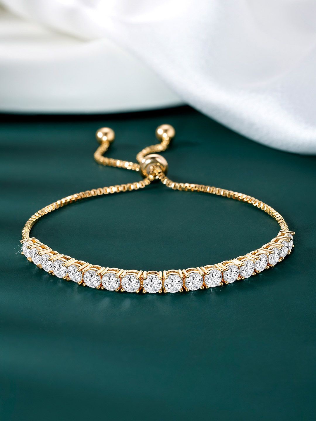 

Peora Cubic Zirconia Gold-Plated Wraparound Bracelet