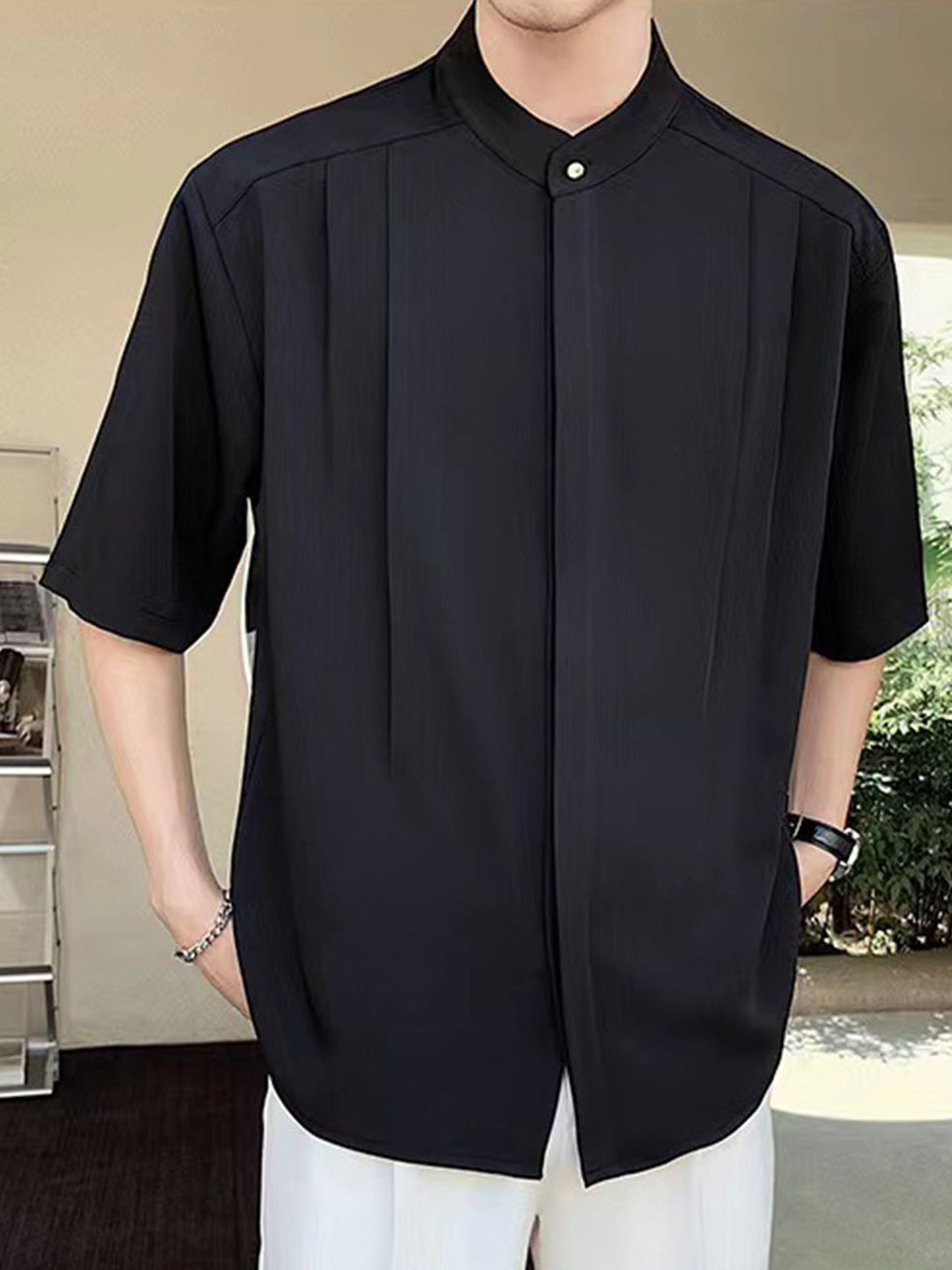 

StyleCast Men Opaque Casual Shirt, Black