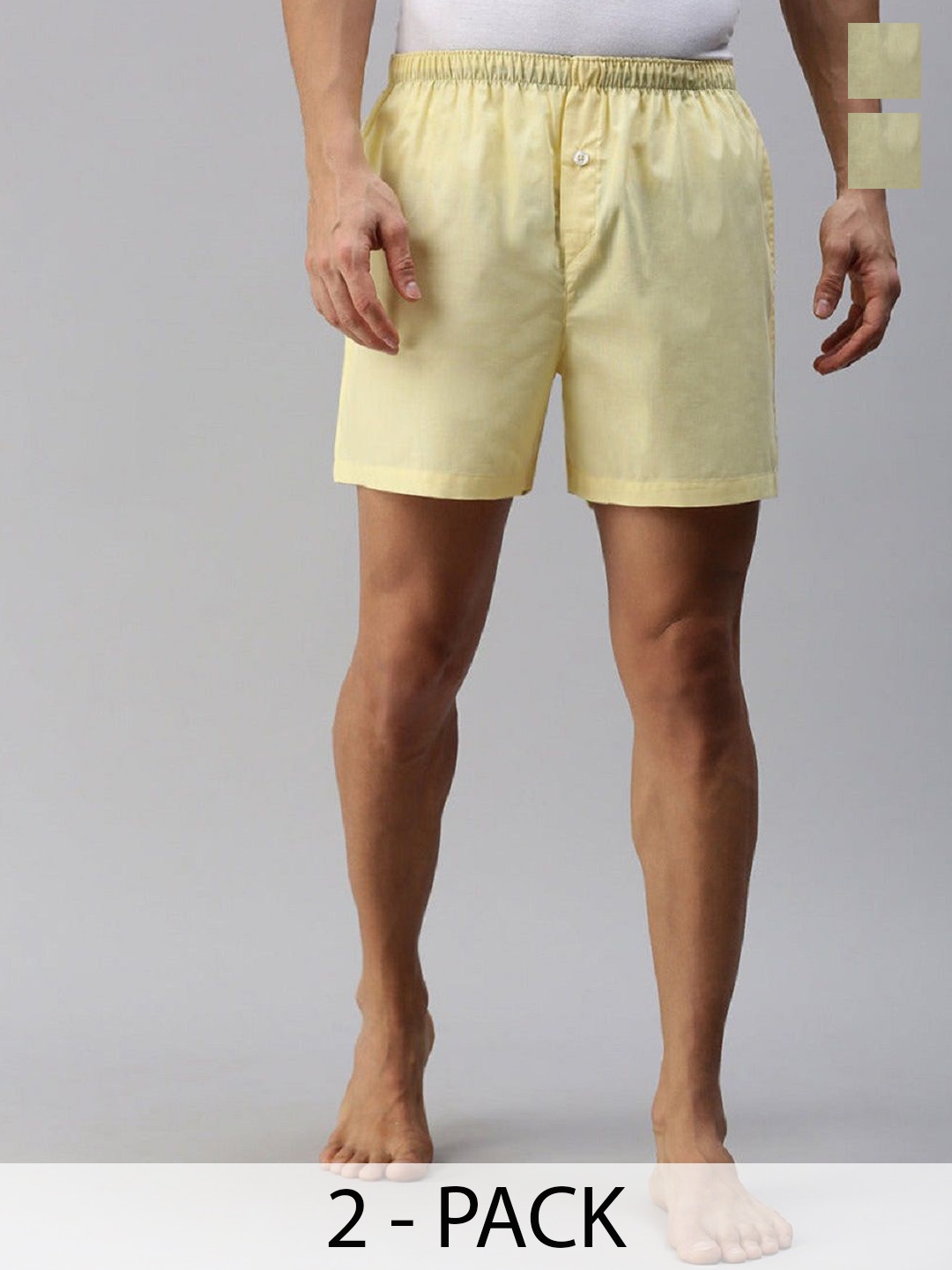 

Ramraj Pack Of 2 Cotton Woven Boxers RAMSHORTS_WS2, Yellow