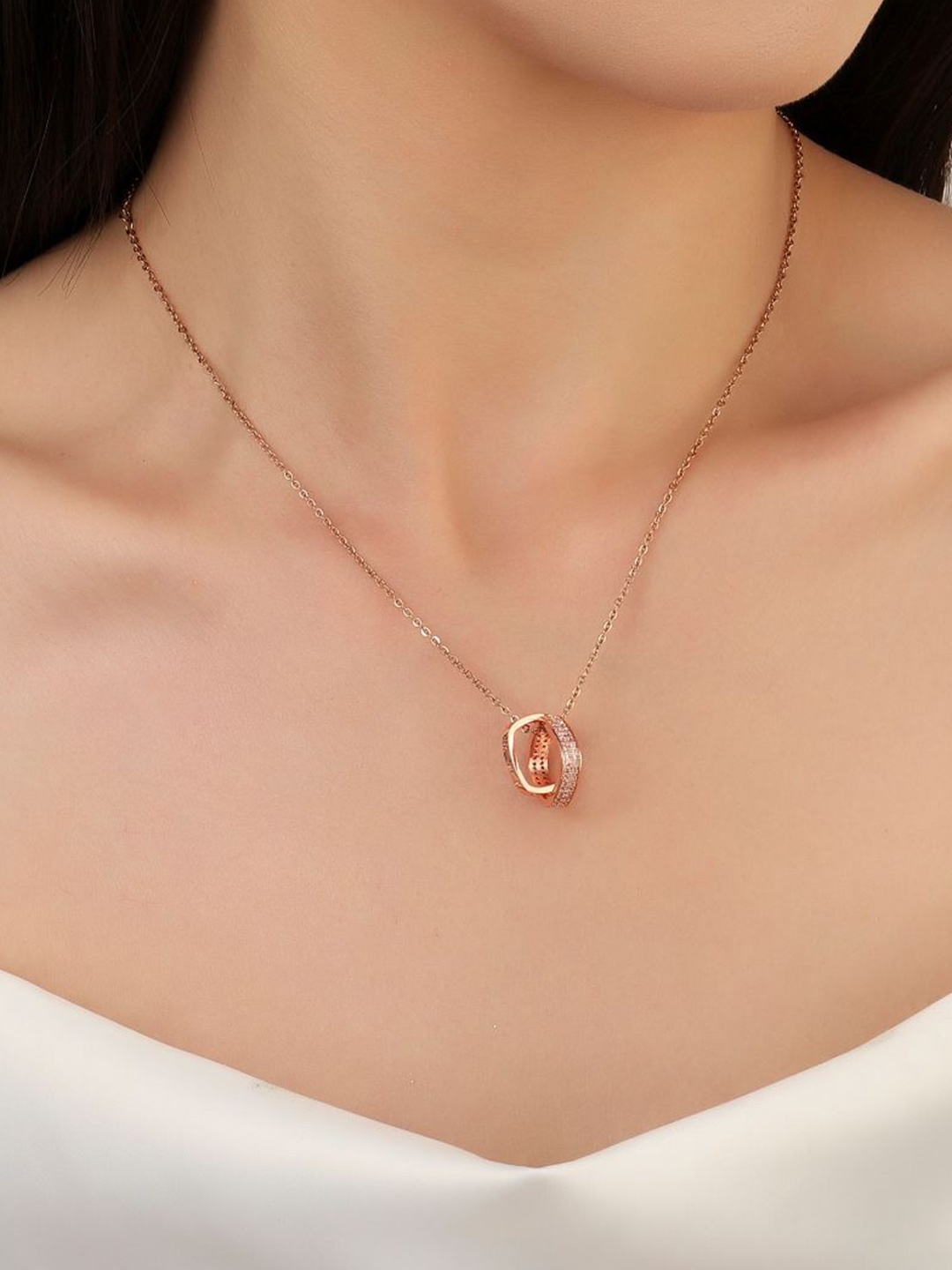 

SALTY Rose Gold-Plated Stainless Steel Contemporary Pendants With Chains