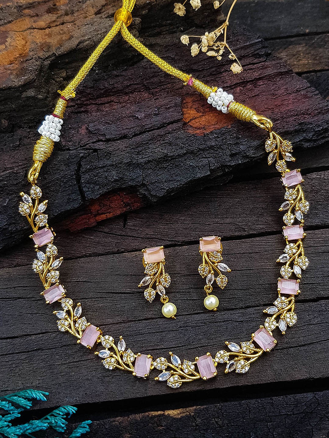 

GRIIHAM Gold-Plated CZ Studded Jewellery Set