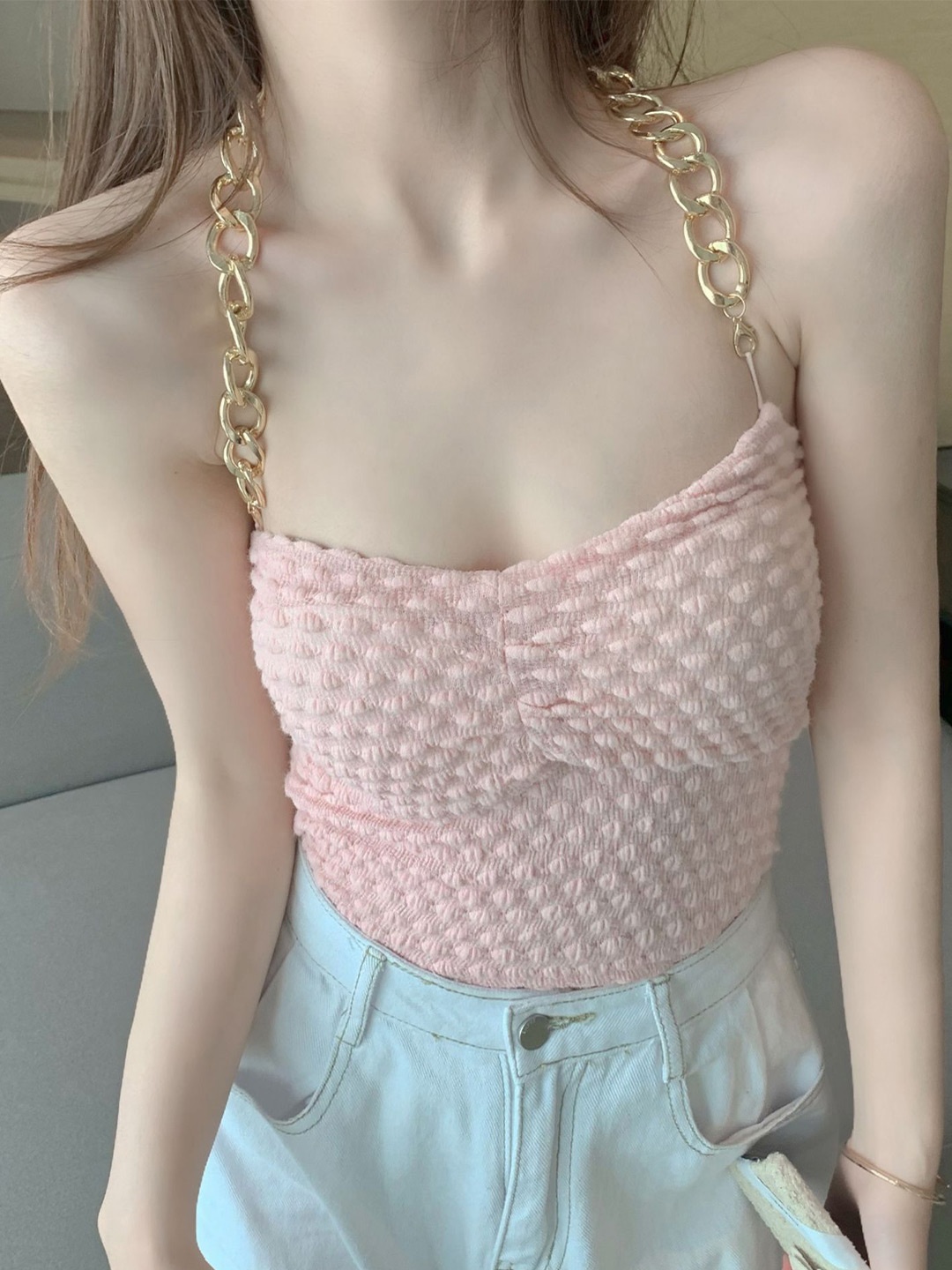 

LULU & SKY Geometric Print Top, Pink