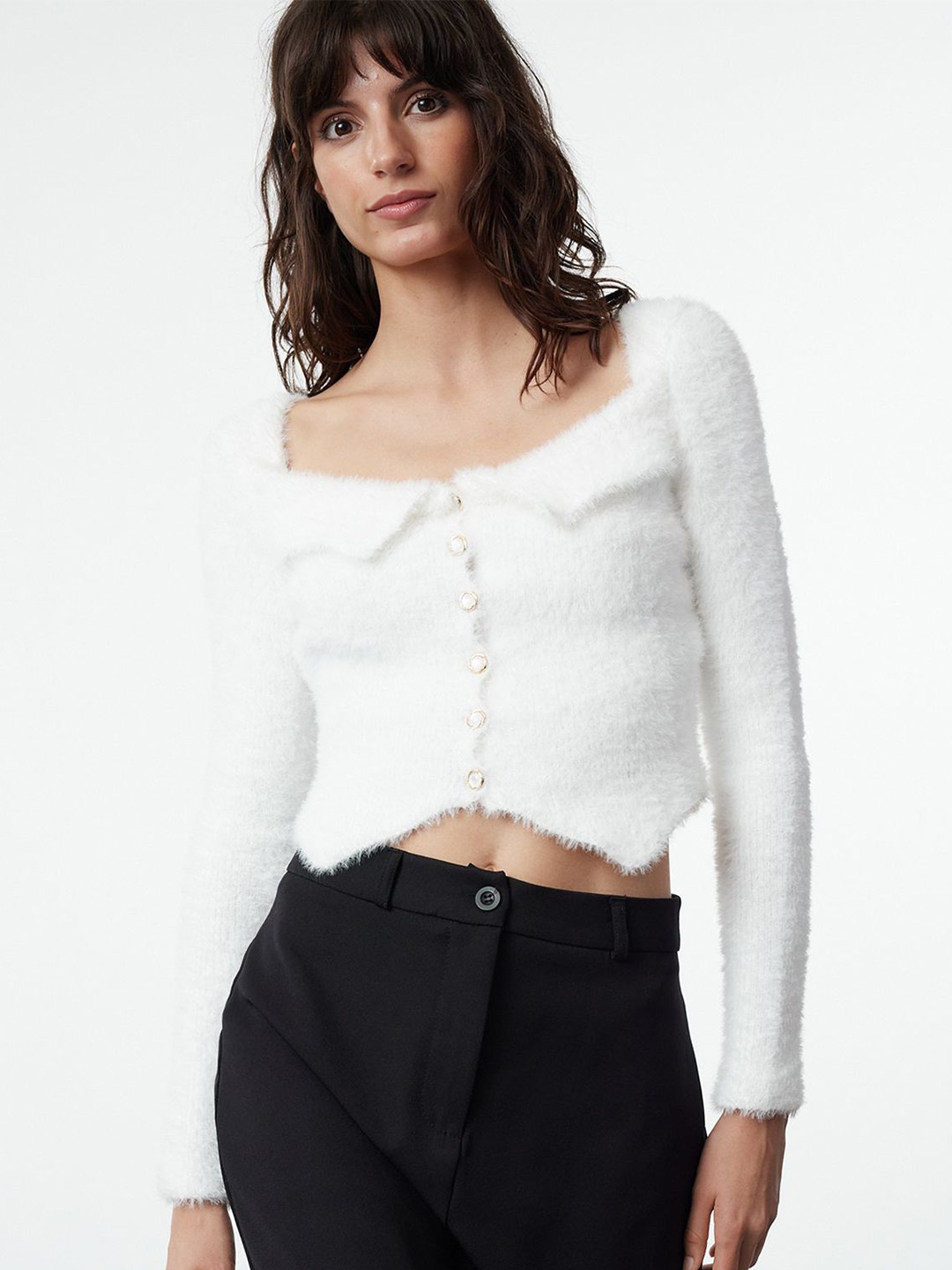 

Trendyol Women Crop Cardigan, White