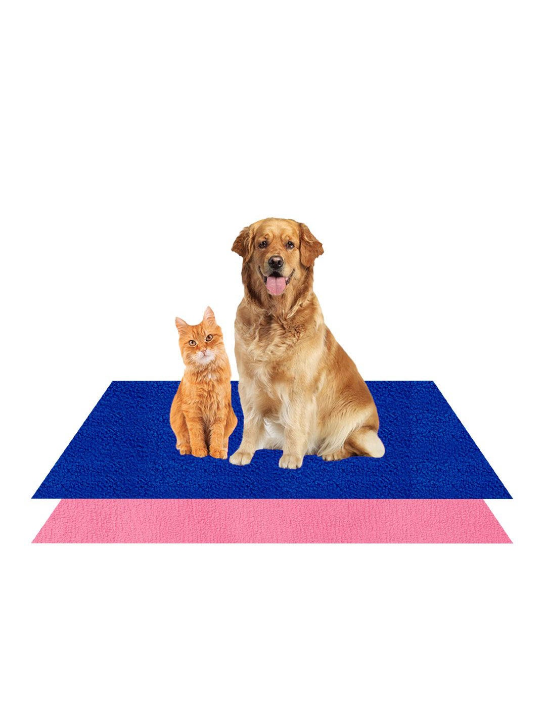 

AMORITE Royal Blue and Salmon Rose Waterproof Washable Pet mat For Dogs and Cats
