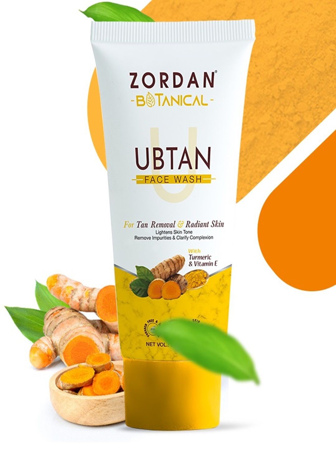 

ZORDAN Set Of 2 Botanical Ubtan Face Wash - 60 ml Each, Yellow