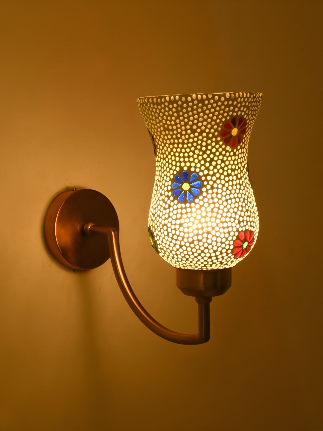 

Afast Multicoloured Glass Traditional Rectangle Shaped Wall Lamp, Multi