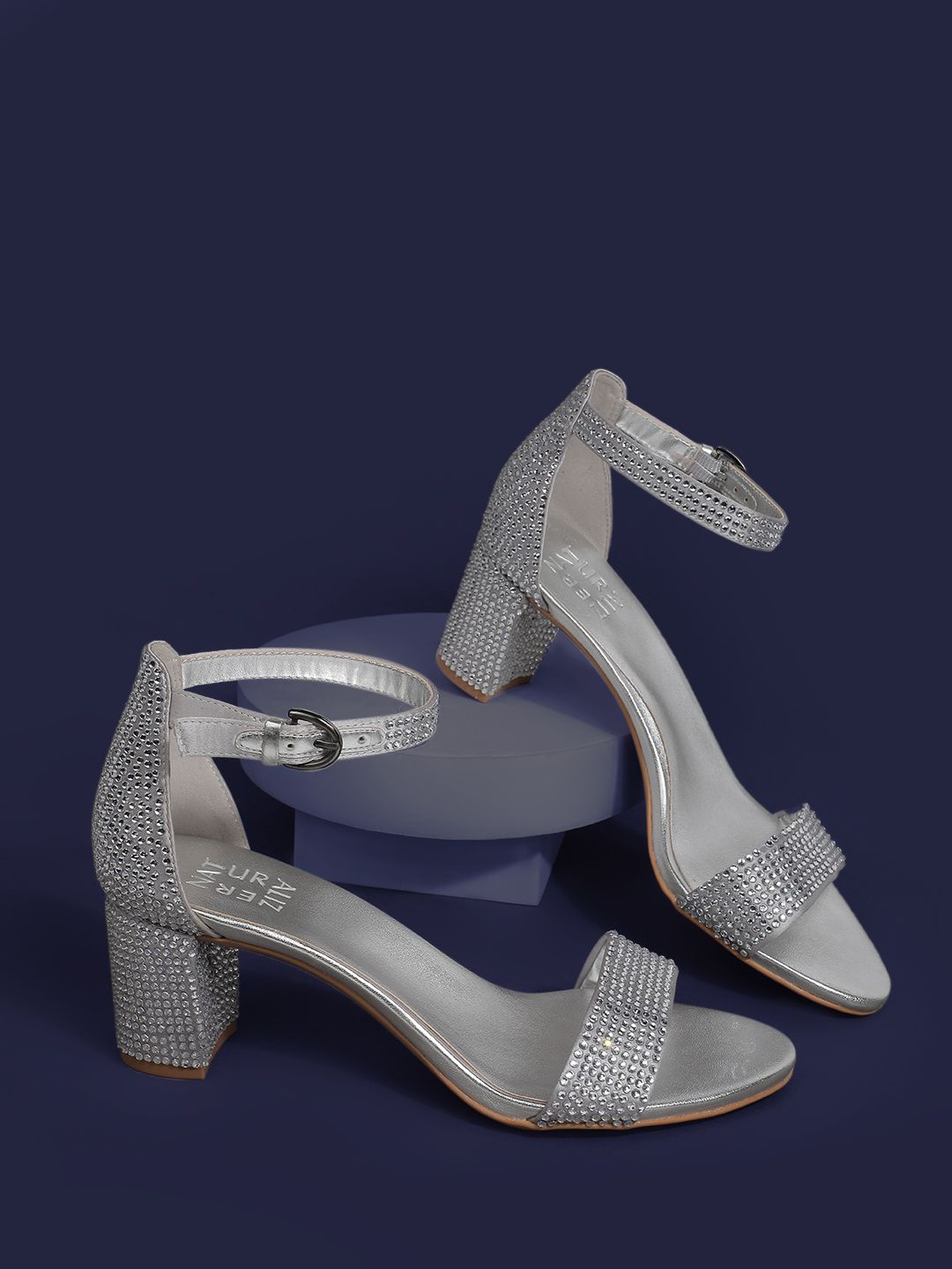 

Naturalizer Embellished Block Heel Sandals, Silver
