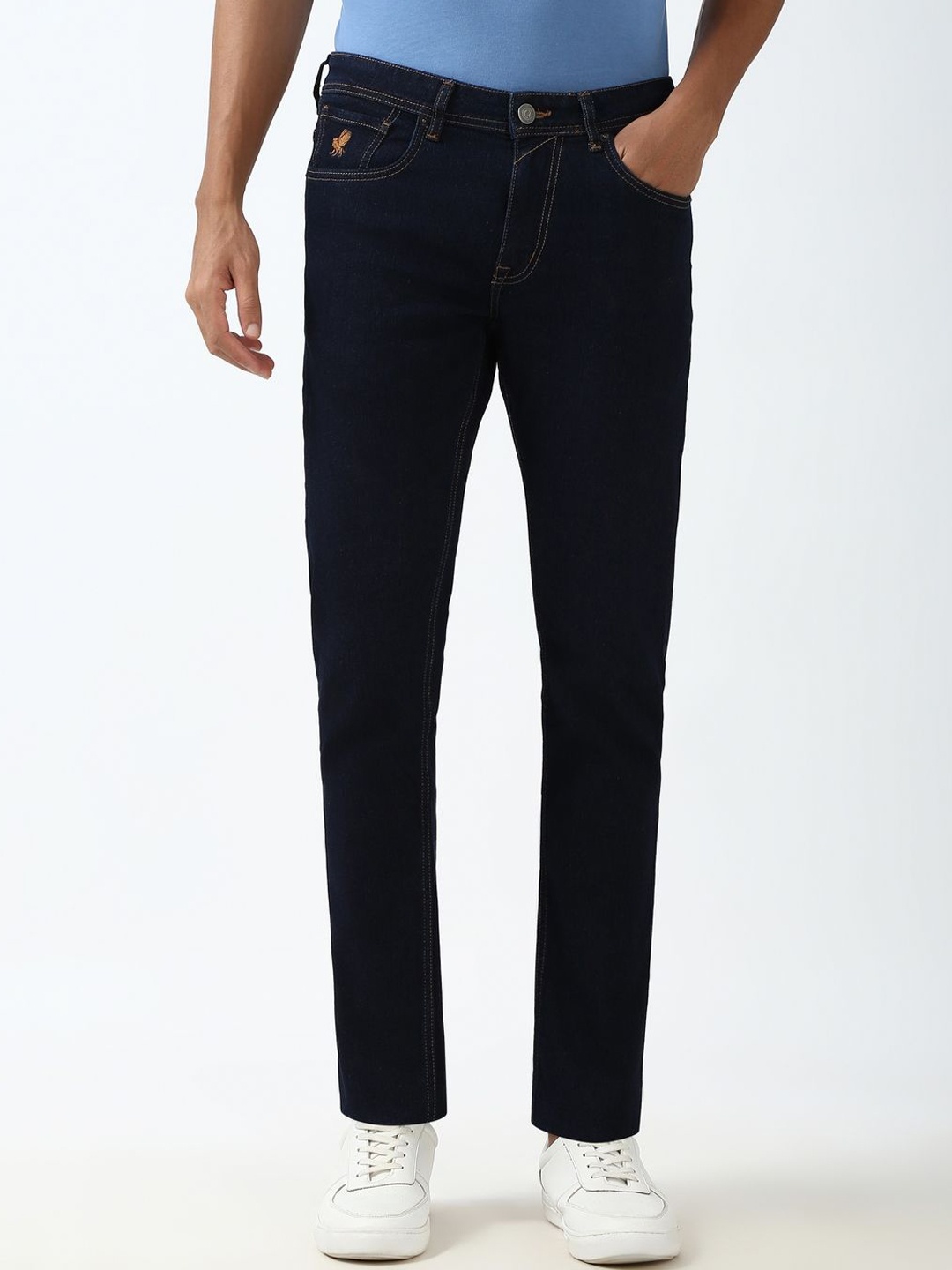 

Peter England Casuals Men Tapered Fit Mid-Rise Jeans, Navy blue