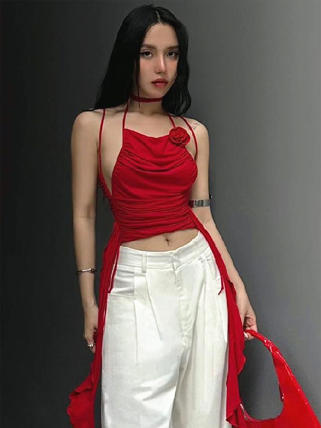 

LULU & SKY Crop Top, Red