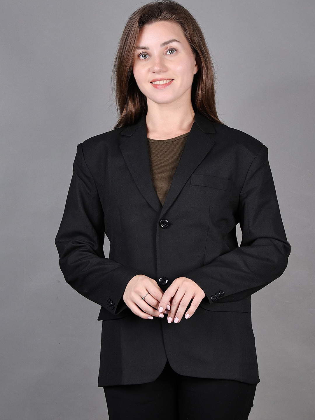 

DYWER Single Breasted Formal Blazer, Black