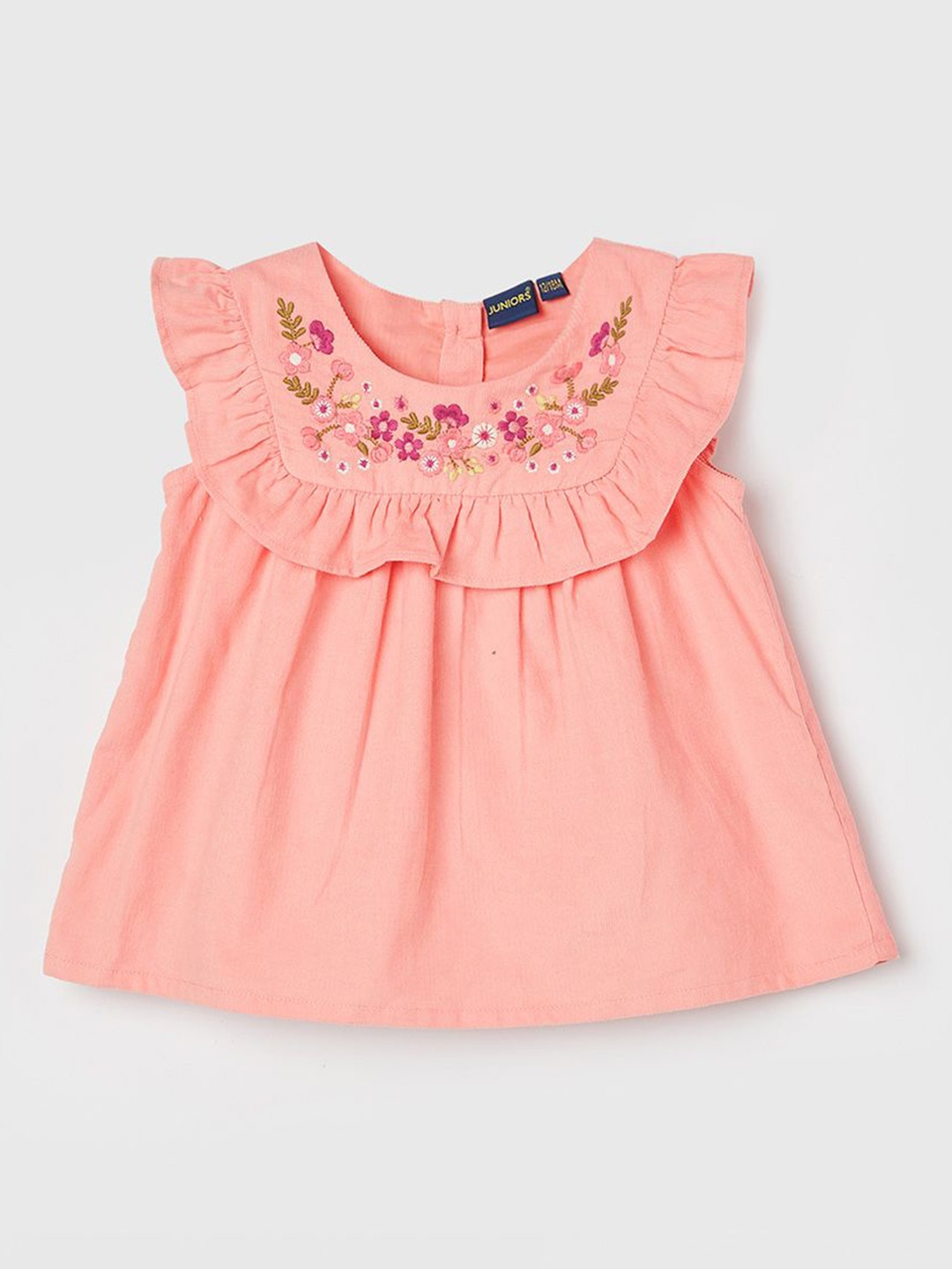 

Juniors by Lifestyle Embroidered Cotton Top, Peach