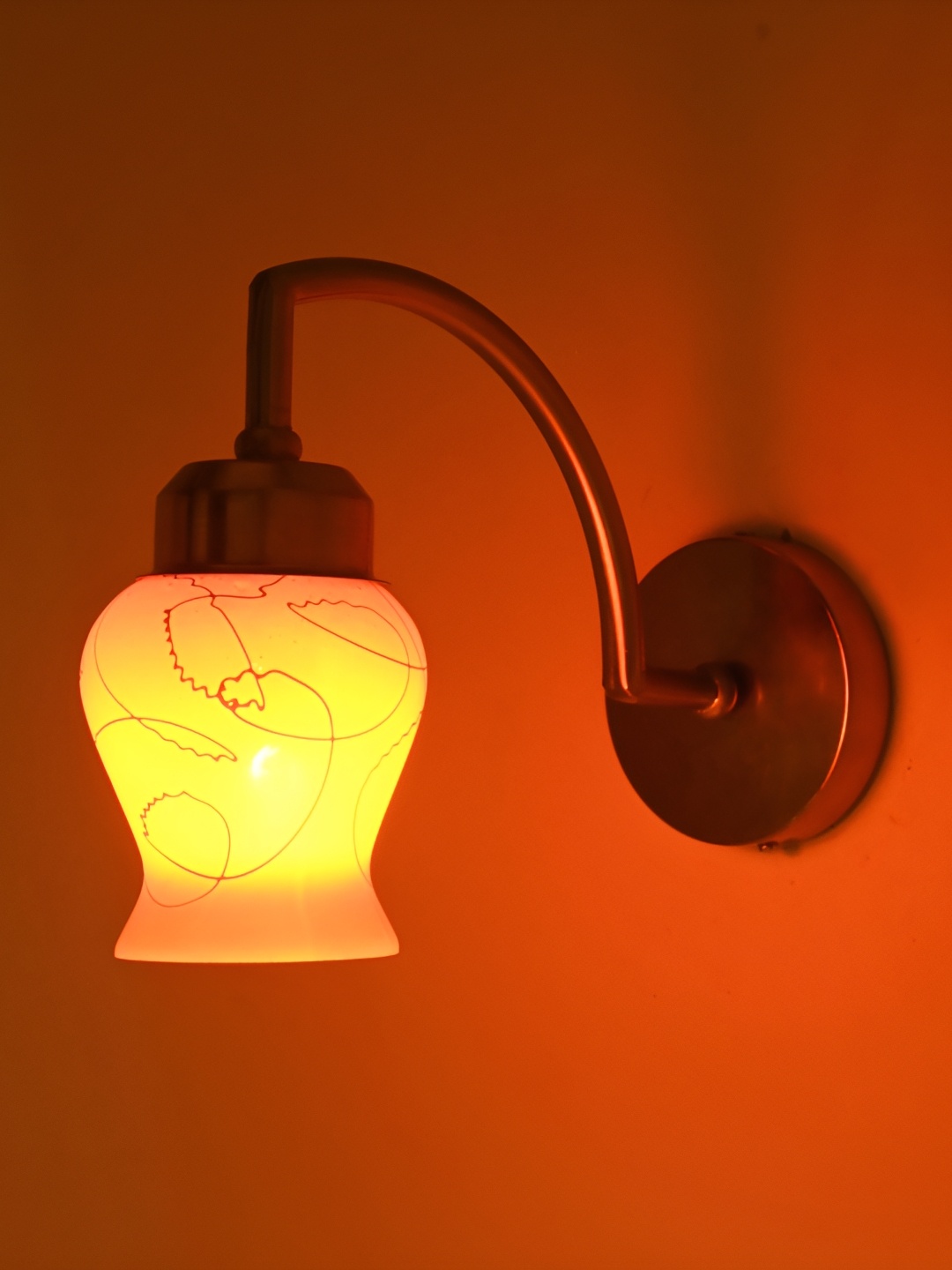 

Afast Orange & White Glass Contemporary Bell Shaped Wall Lamp