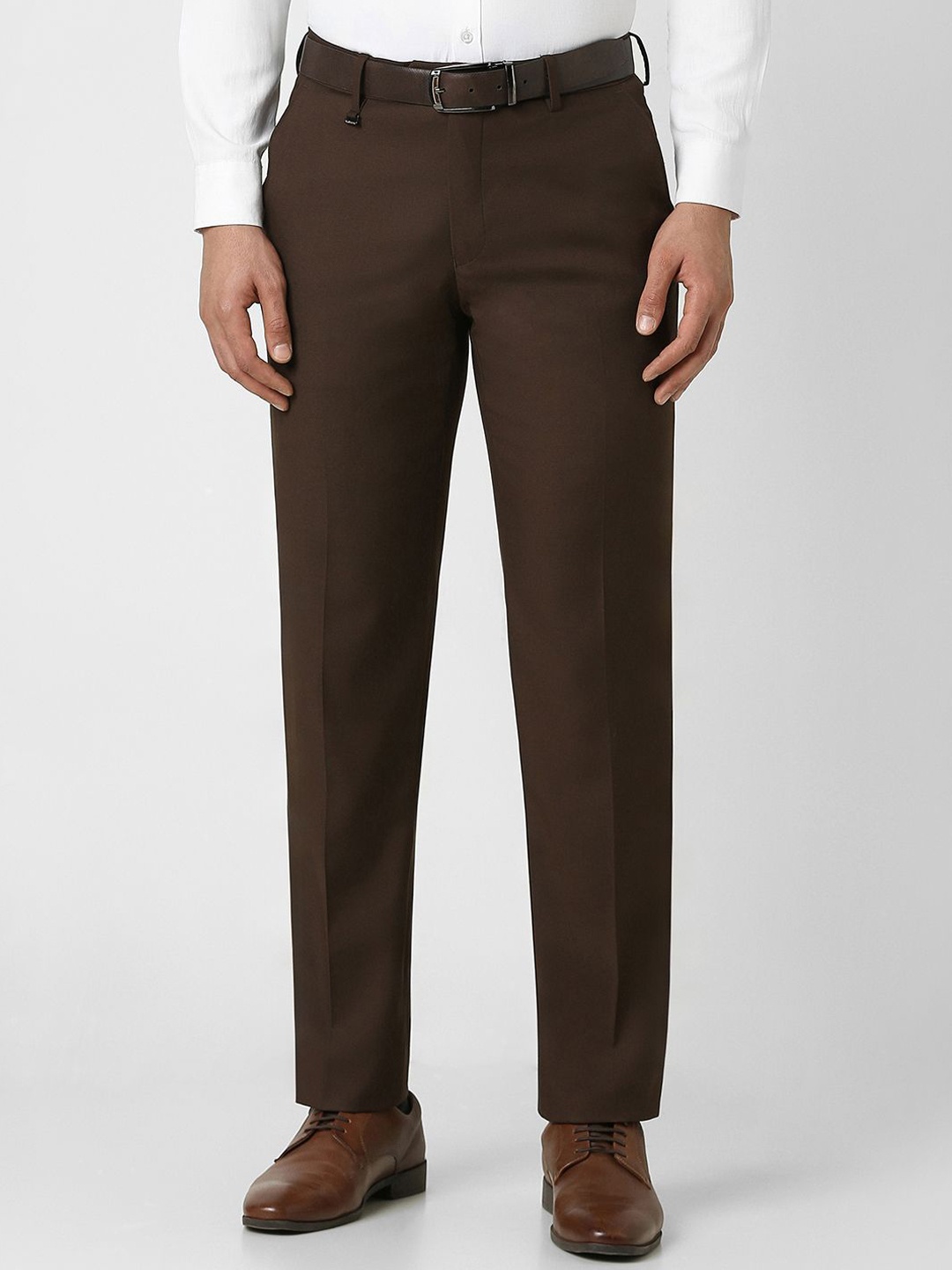 

Van Heusen Men Slim Fit Formal Trousers, Brown