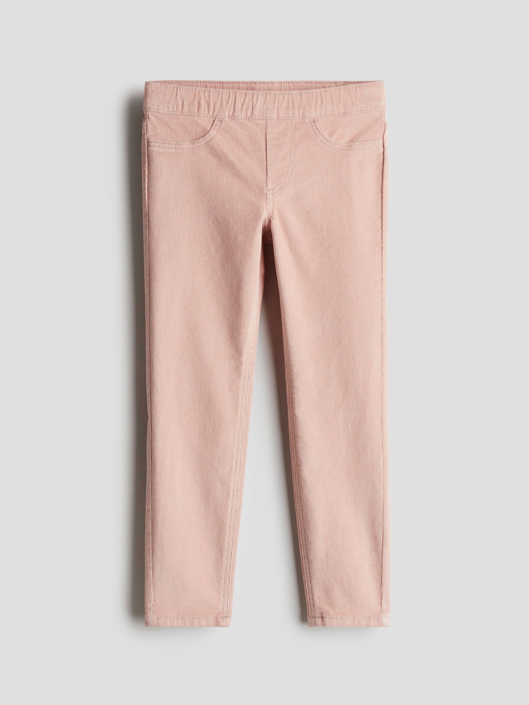 

H&M Girls Skinny Fit Corduroy Trousers, Pink