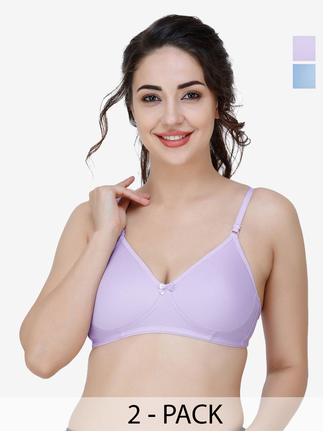 

Docare Women Pack od 2 Full Coverage T-shirt Non Padded Bra, Blue
