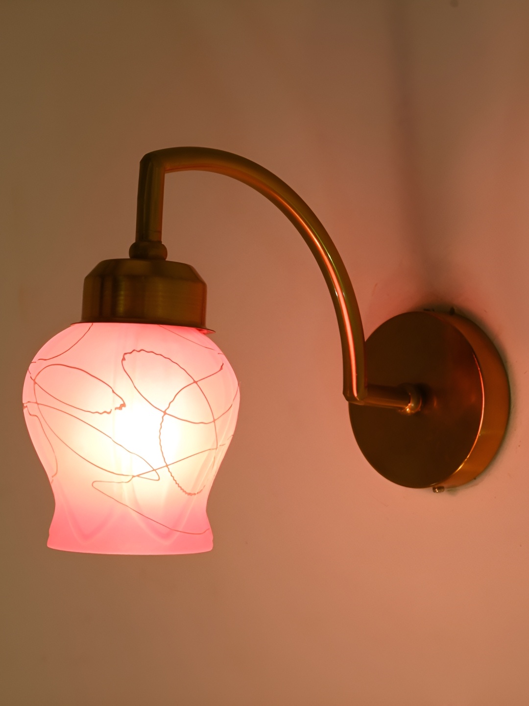 

Afast Pink & White Glass Abstract Contemporary Bell Shaped Wall Lamp