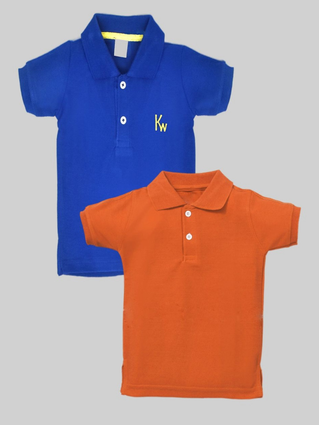 

BAESD Pack Of 2 Boys Solid Polo Collar Cotton T-shirts, Blue