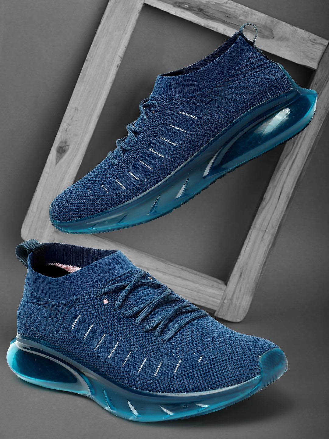 

SPRENGE Men Woven Design Lace-Ups Sneakers, Teal